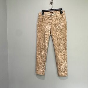 J.McLaughlin‎ Leopard Print Ankle Pants Women's Size 4 Tan Brown Casual
